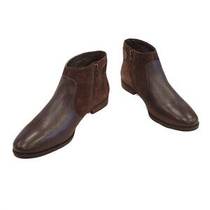 J Jill Brown Leather Ankle Boots, Size 10, New w-box